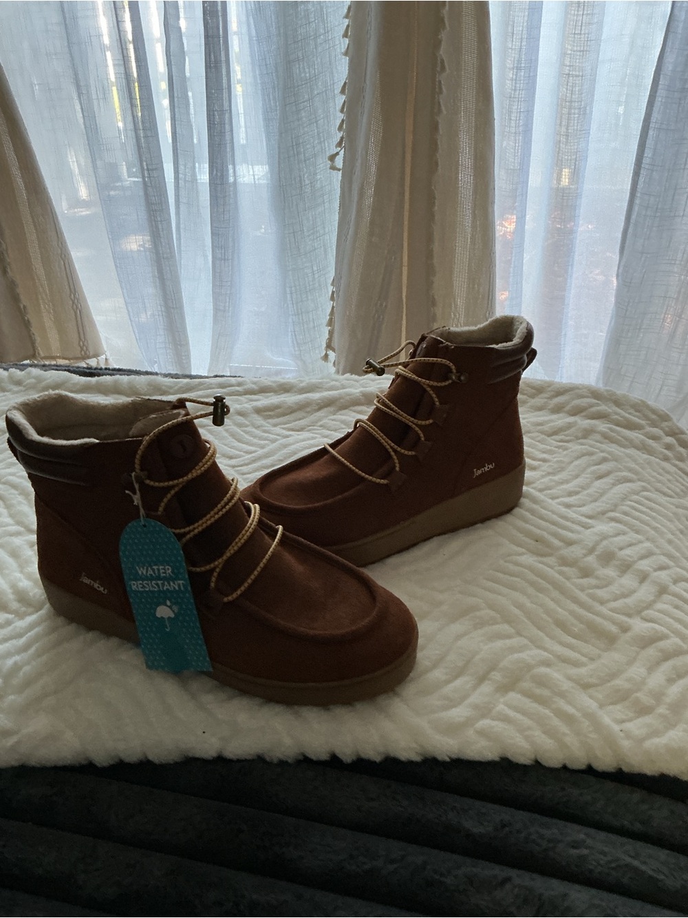 Jambu Women's Brown Water-Resistant Faux-Fur Lined Ankle Boots